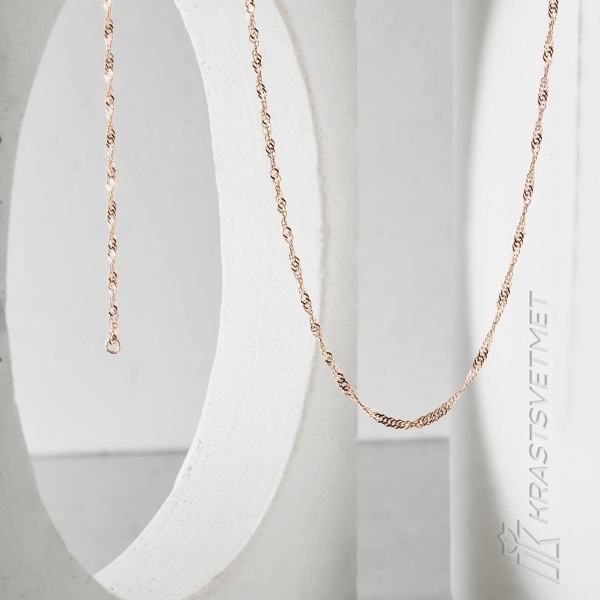 Цепь из красного золота 585, плетение «Сингапур»